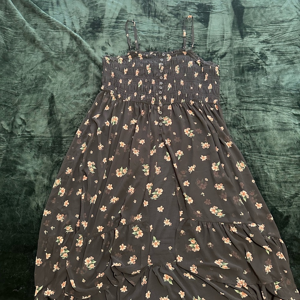Floral Chiffon Button Up Sleeveless Tunic